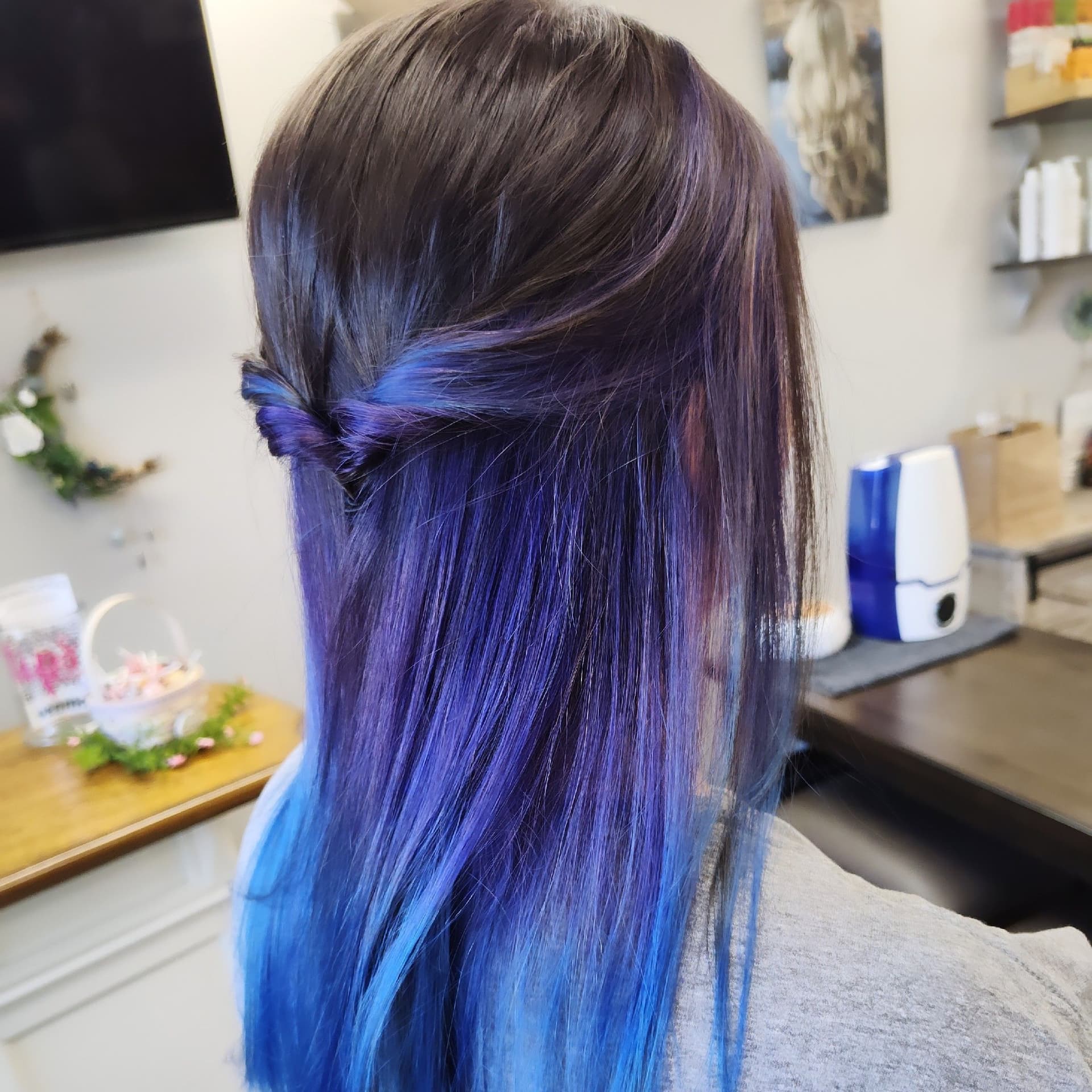 Short length all over hair color