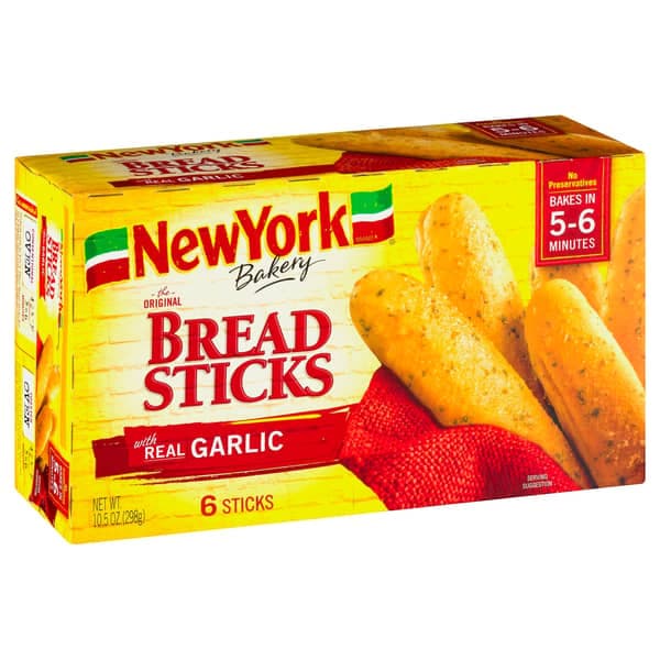 New York Bakery Garlic Bread Sticks Box 6 ct
