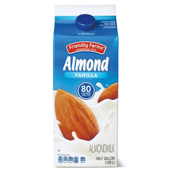 Friendly Farms Gluten Free Vanilla Almond Milk Carton