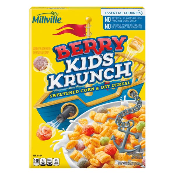Millville Berry Kids Sweetened Corn & Crunch Cereal