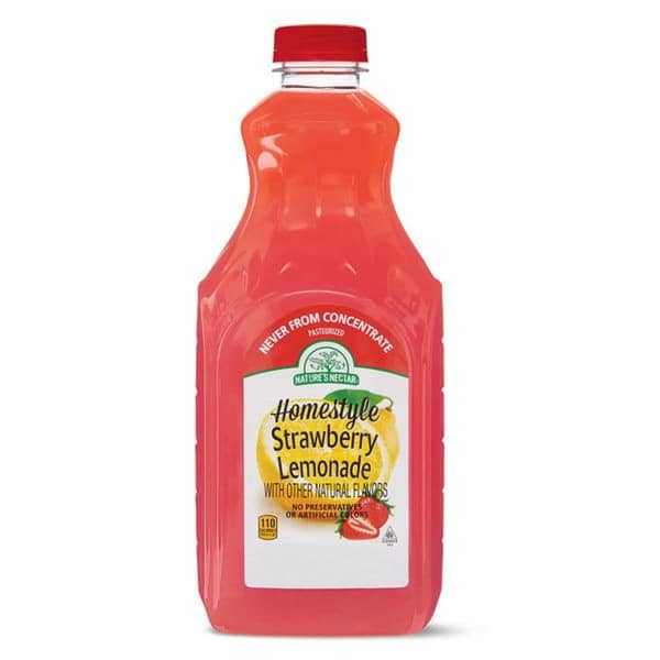 Nature's Nectar Homestyle Strawberry Lemonade Juice Bottle