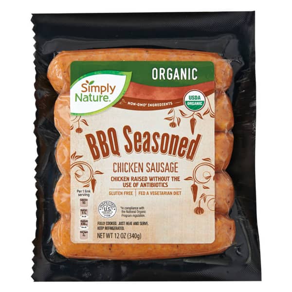 Simply Nature Gluten Free Organic Fully Cooked BBQ Seasoned Chicken Sausage (12 oz)