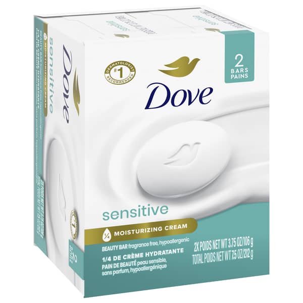 Dove Beauty Bars Sensitive Skin Fragrance Free More Moisturizing