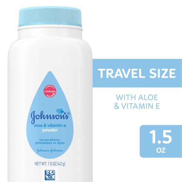 Johnson's Baby Aloe & Vitamin E Body Powder Bottle Travel Size