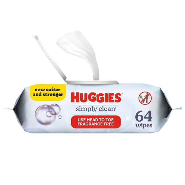 Huggies Simply Clean Unscented Wipes Flip-Top Pack