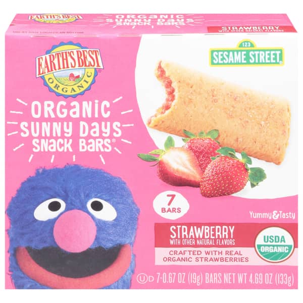 Earth's Best Sunny Days Snack Bars x Sesame Street Organic Strawberry Snack Bars