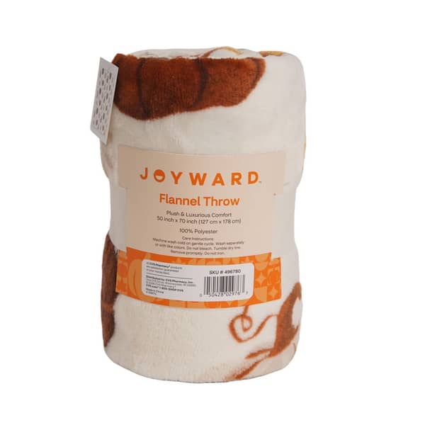 Fall Fest Harvest Pumpkin Flannel Throw Blanket