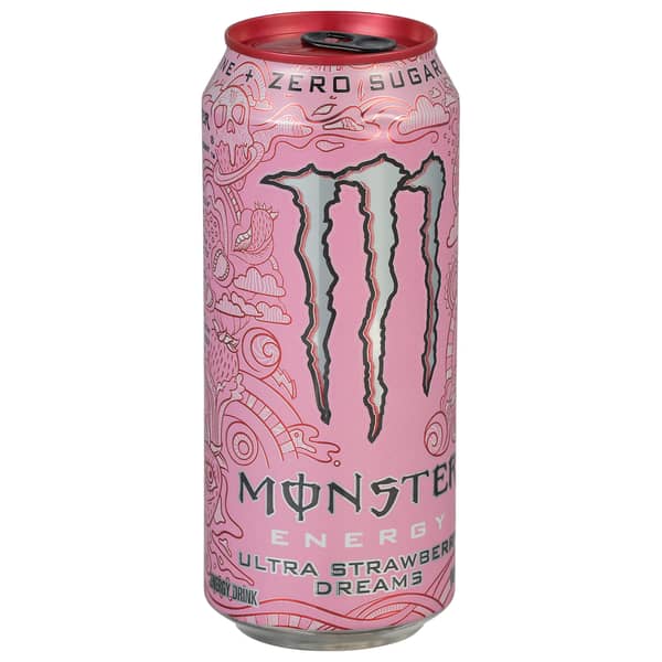 Monster Ultra Zero Sugar Strawberry Dreams Energy Drink Can