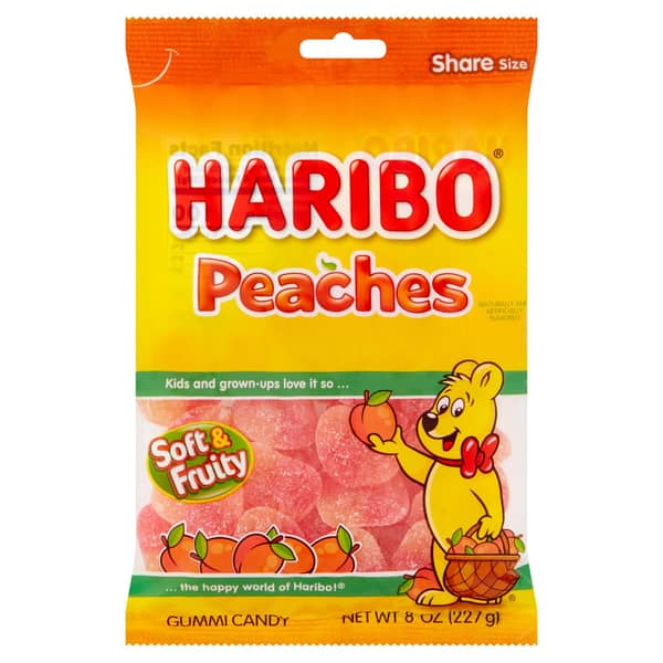 Haribo Peaches Share Size Gummi Candy