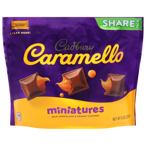 Cadbury CARAMELLO Miniatures Milk Chocolate & Creamy Caramel Candies Share Pack