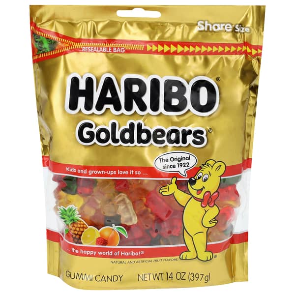 Haribo Goldbears Gummi Candy Share Size Resealable Bag