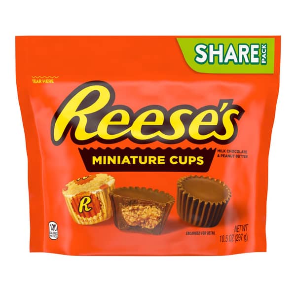 Reese's Miniature Milk Chocolate Peanut Butter Cups Candy Share Pack