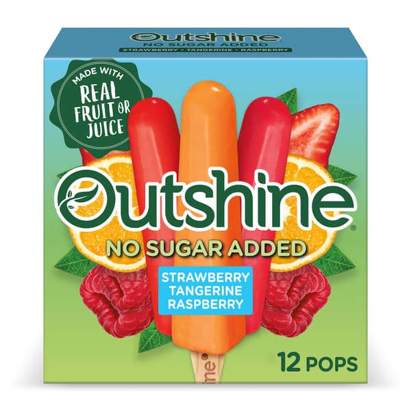 Outshine No Sugar Added Strawberry Tangerine & Raspberry Fruit Bars Variety Pack 12 ct
