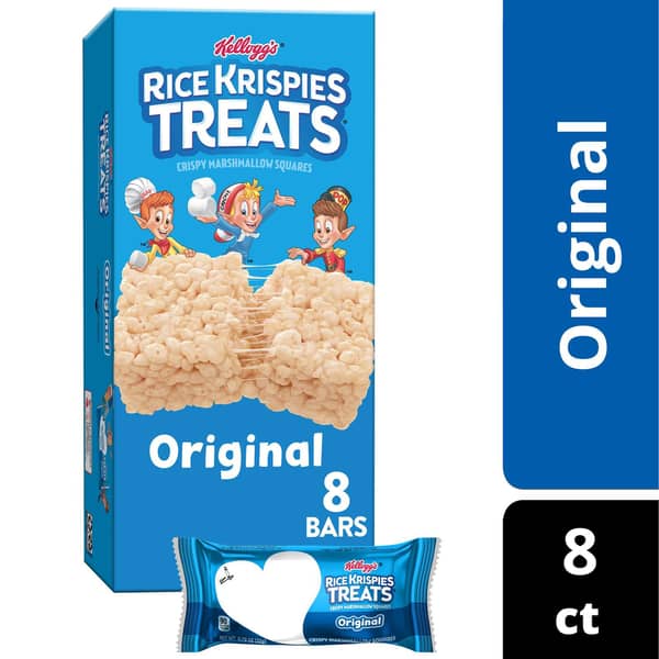 Rice Krispies Treats Original Crispy Marshmallow Squares Snack Bars Classic Size