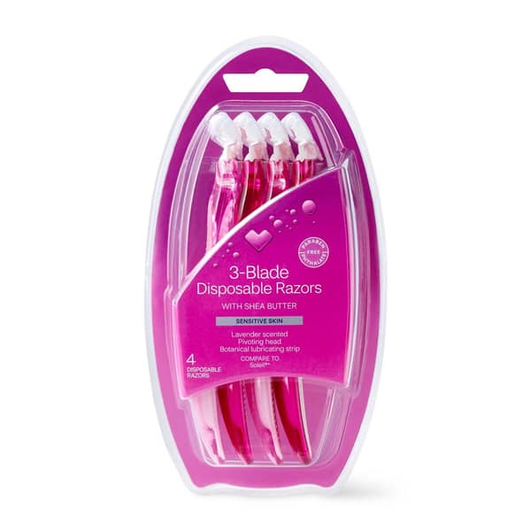 Beauty 360 Disposable Razors Sensitive Skin 3-Blade Lavender