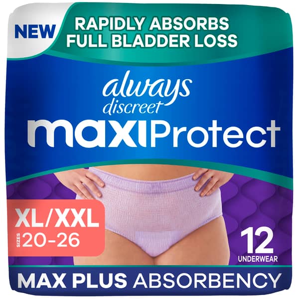 Always Discreet Adult Heavy XL/XXL Incontinence Underwear