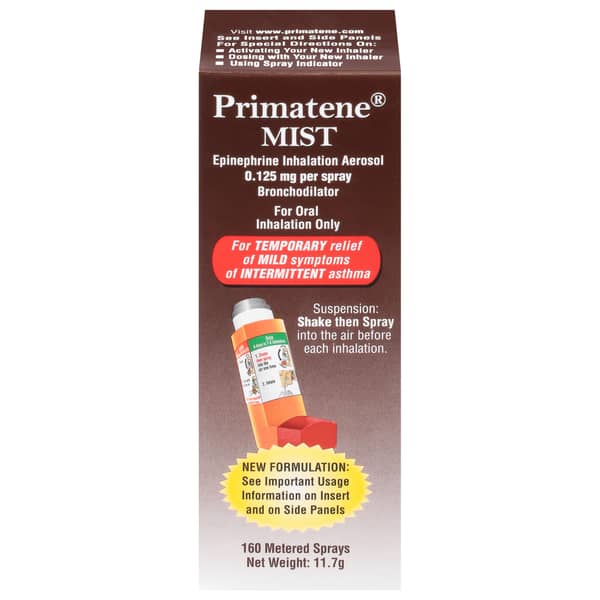 Primatene Mist Epinephrine Oral Inhalation Bronchodilator Aerosol Box