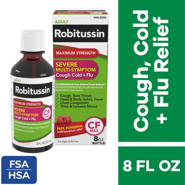 Robitussin Adult Severe Multi-Symptom CF Max Cough Cold & Flu Relief Syrup