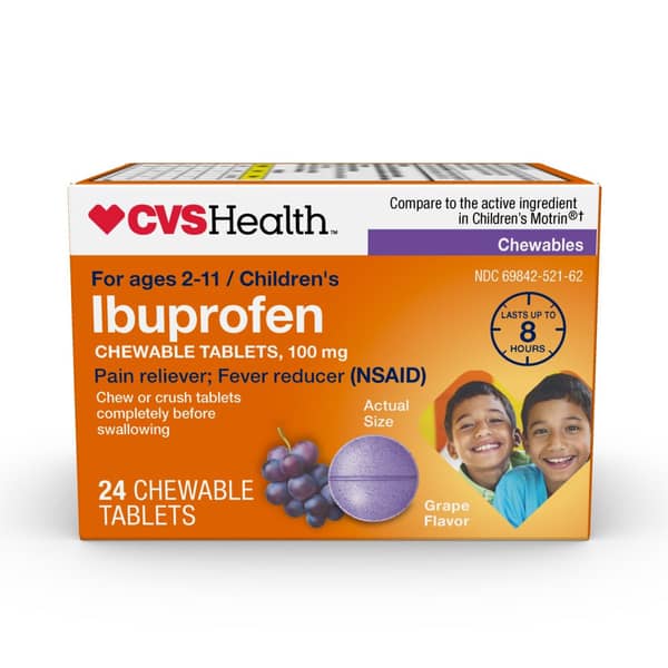 CVS Junior Strength Ibuprofen Tablets 100 mg Grape