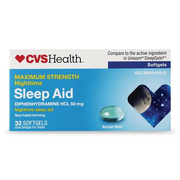 CVS Health Maximum Strength Nightime Sleep Aid 50mg Softgels