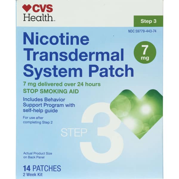 CVS Health Transdermal System 7 mg Step 3 Nicotine Patch