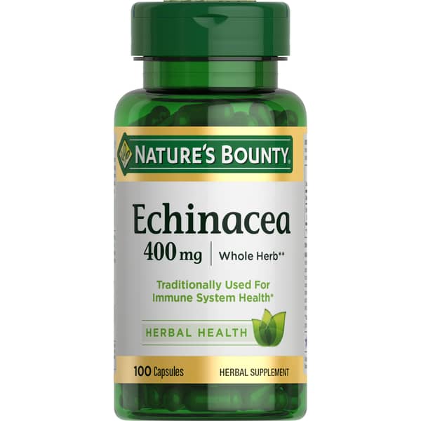 Nature's Bounty Echinacea Whole Herb Immune Support 400 mg Capsules