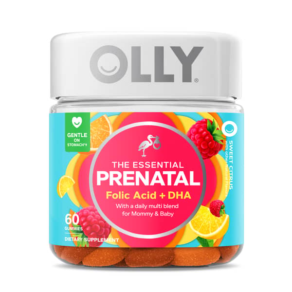 Olly The Essential Prenatal Folic Acid Plus DHA Sweet Citrus Multi Blend Gummies