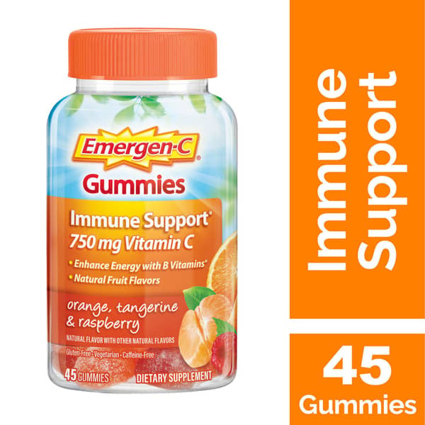 Emergen-C Orange Tangerine & Raspberry Immune Support Vitamin C 750 mg Gummies