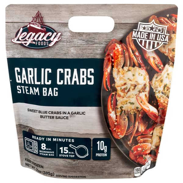 Legacy Foods Garlic Crabs Steam Bag