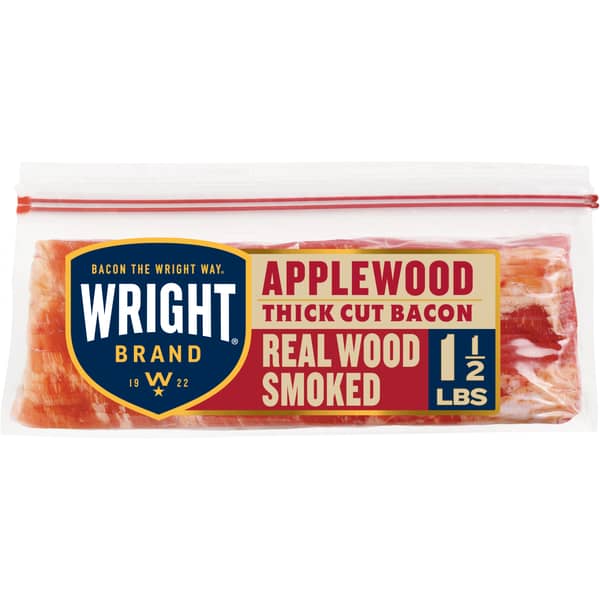 Wright Brand Real Wood Smoked Thick Cut Applewood Bacon