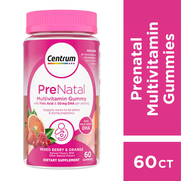 Centrum Mixed Berry & Orange Prenatal Multivitamin Gummies