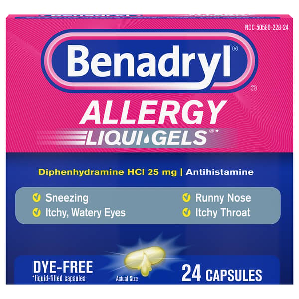 Benadryl Dye-Free Allergy Liqui-Gels Antihistamine Capsules