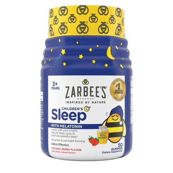 Zarbee's Natural Berry Flavor Children's 3+ Years Sleep Melatonin Gummies Bottle