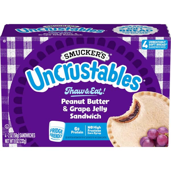 Smucker's Uncrustables Frozen Peanut Butter & Grape Jelly Sandwiches