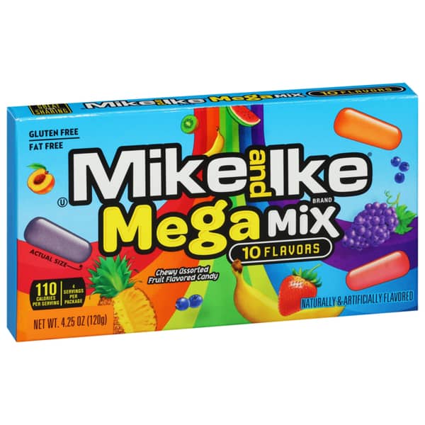 Mike & Ike Mega Mix Chewy Assorted Fruit Flavored Candy