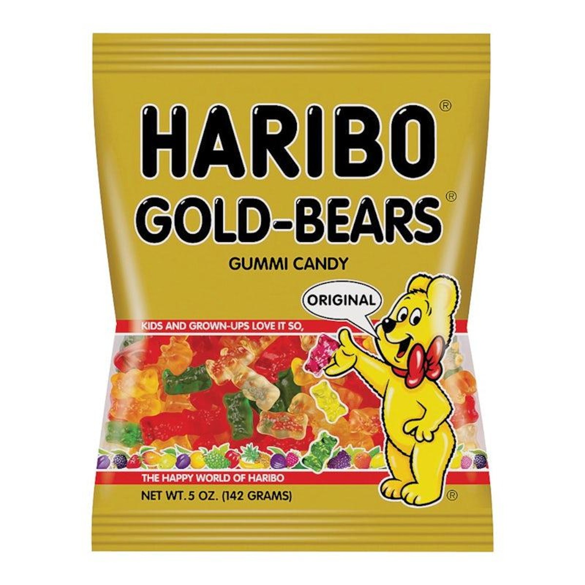 Haribo Gold Gummy Bears Peg Bag