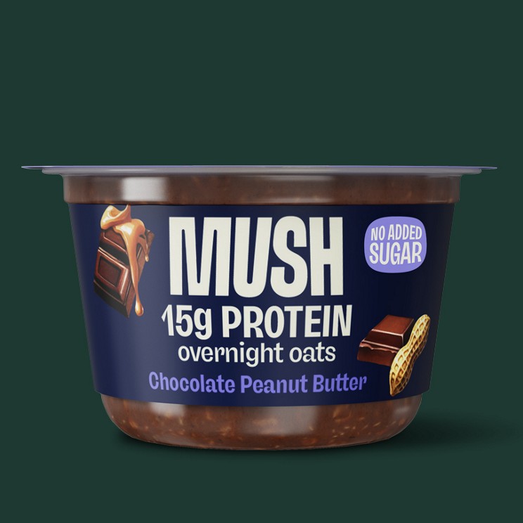 MUSH Chocolate Peanut Butter Protein Overnight Oats
