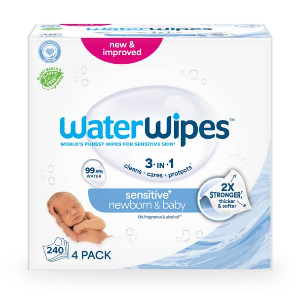 Water Wipes Unscented 3-in-1 Sensitive Plus Newborn Baby Wipes