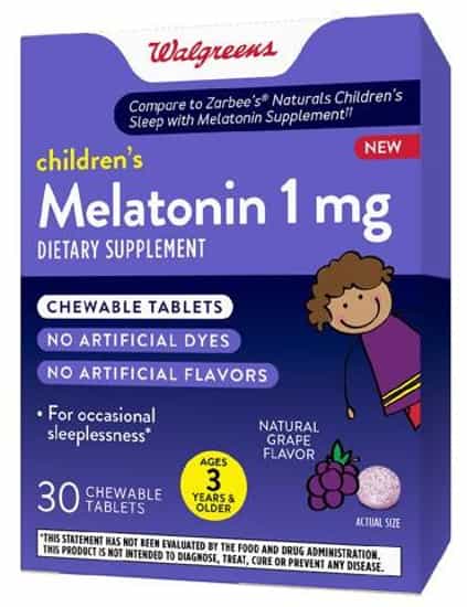 Walgreens Grape Melatonin 1 mg Chewable Tablets