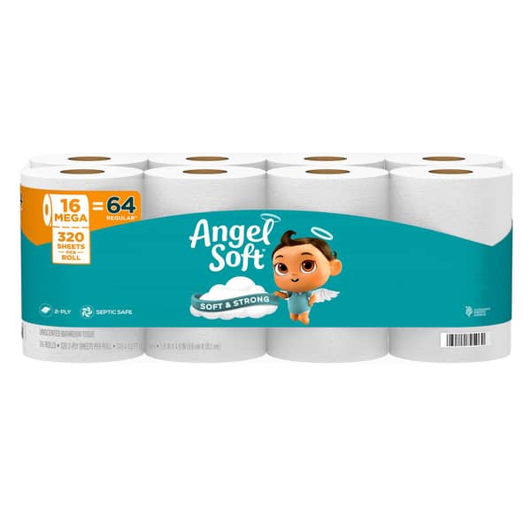 Angel Soft 2-Ply 320 Sheets Per Mega Roll Bathroom Tissues
