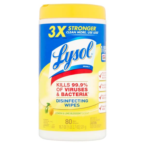 Lysol Lemon & Lime Blossom Scent Disinfecting Wipes