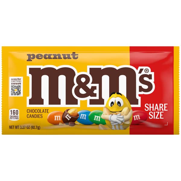 M&M's Peanut Milk Chocolate Candies Bag Share Size