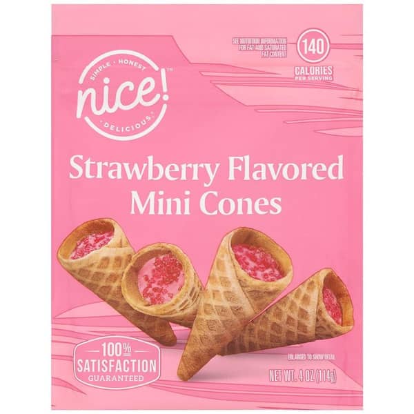 Nice! Strawberry Flavored Mini Cones