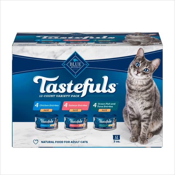 Blue Tastefuls Salmon, Chicken, Ocean Fish & Tuna Entrées Natural Pate Wet Cat Foods