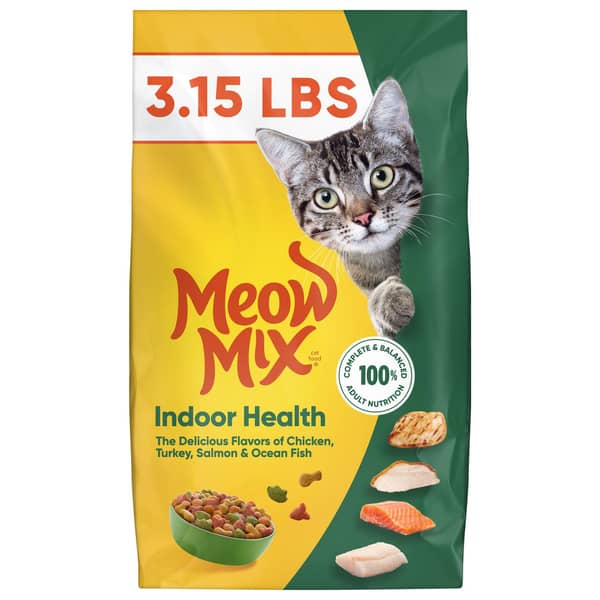 Meow Mix Chicken Turkey Salmon & Ocean Fish Indoor Health Adult Dry Cat Food Bag