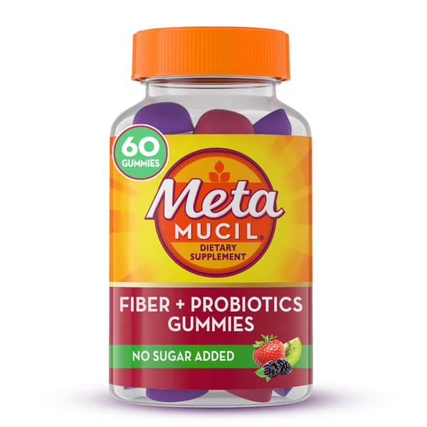 Metamucil Plant Based Fiber + Probiotics Strawberry, Kiwi & Blackberry Flavor Gummies