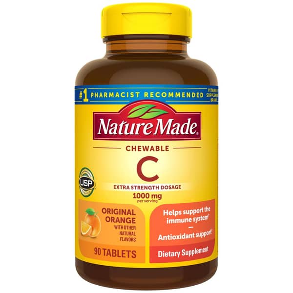 Nature Made Extra Strength Original Orange Vitamin C 1000 mg Chewable Tablets