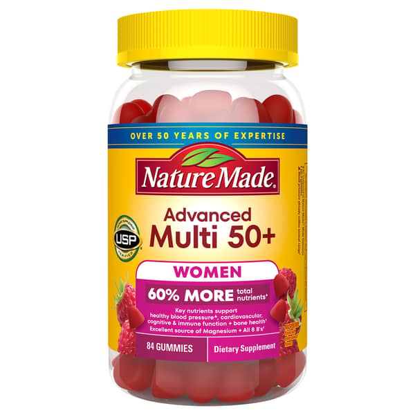 Nature Made for Her 50+ Advanced Multivitamin with Magnesium Citrate Raspberry Gummies