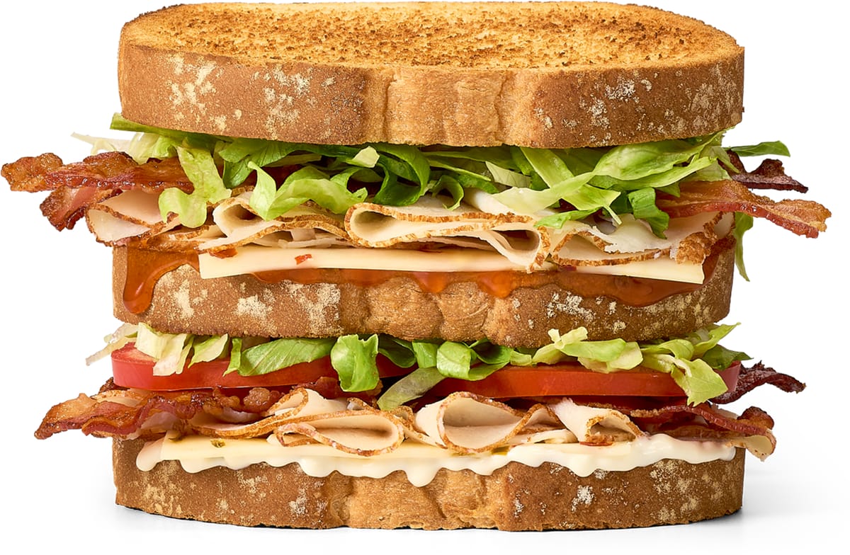 Garlic Honey Hot Oven Roast Turkey Club Sandwich