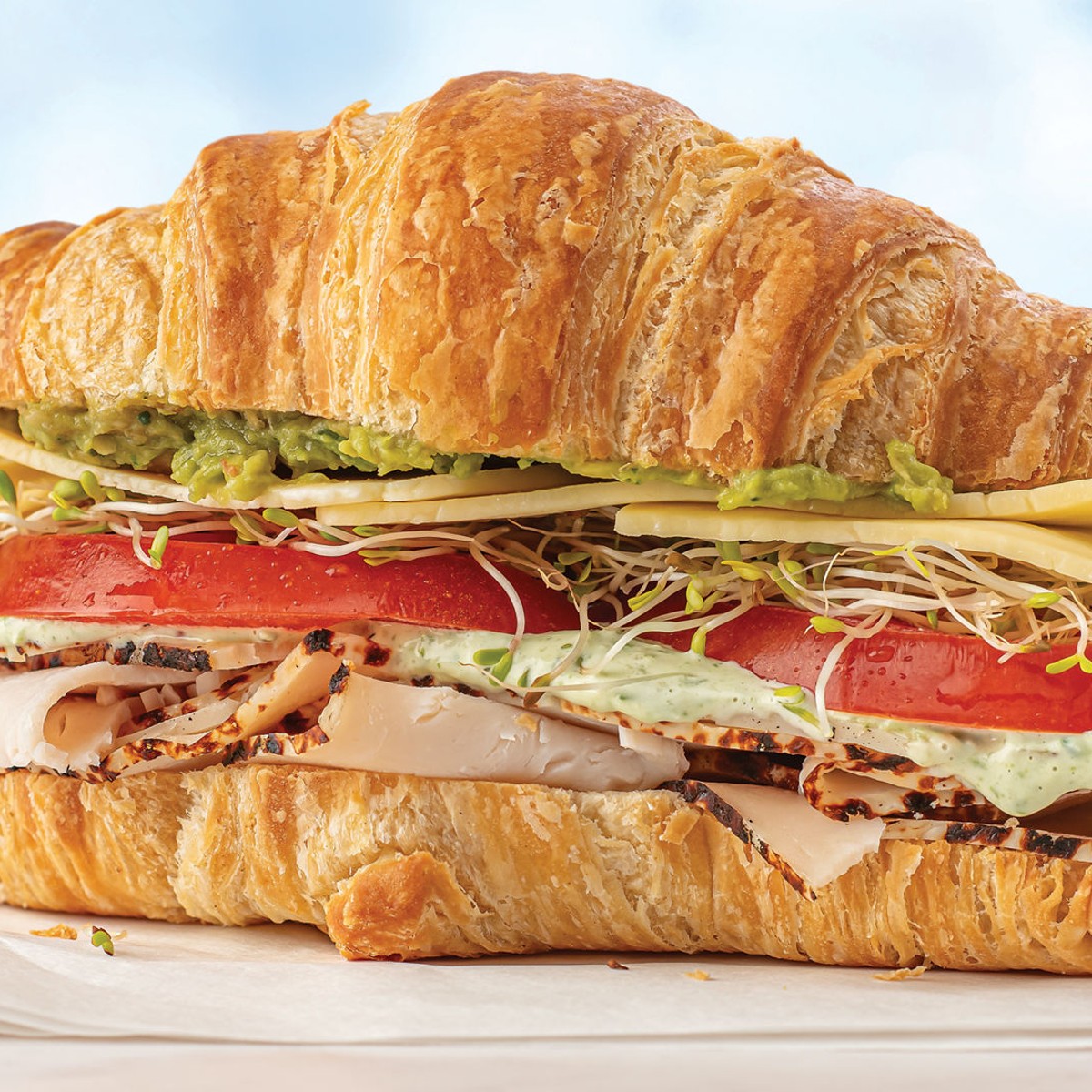 Turkey Avocado with Green Goddess Dressing Croissant